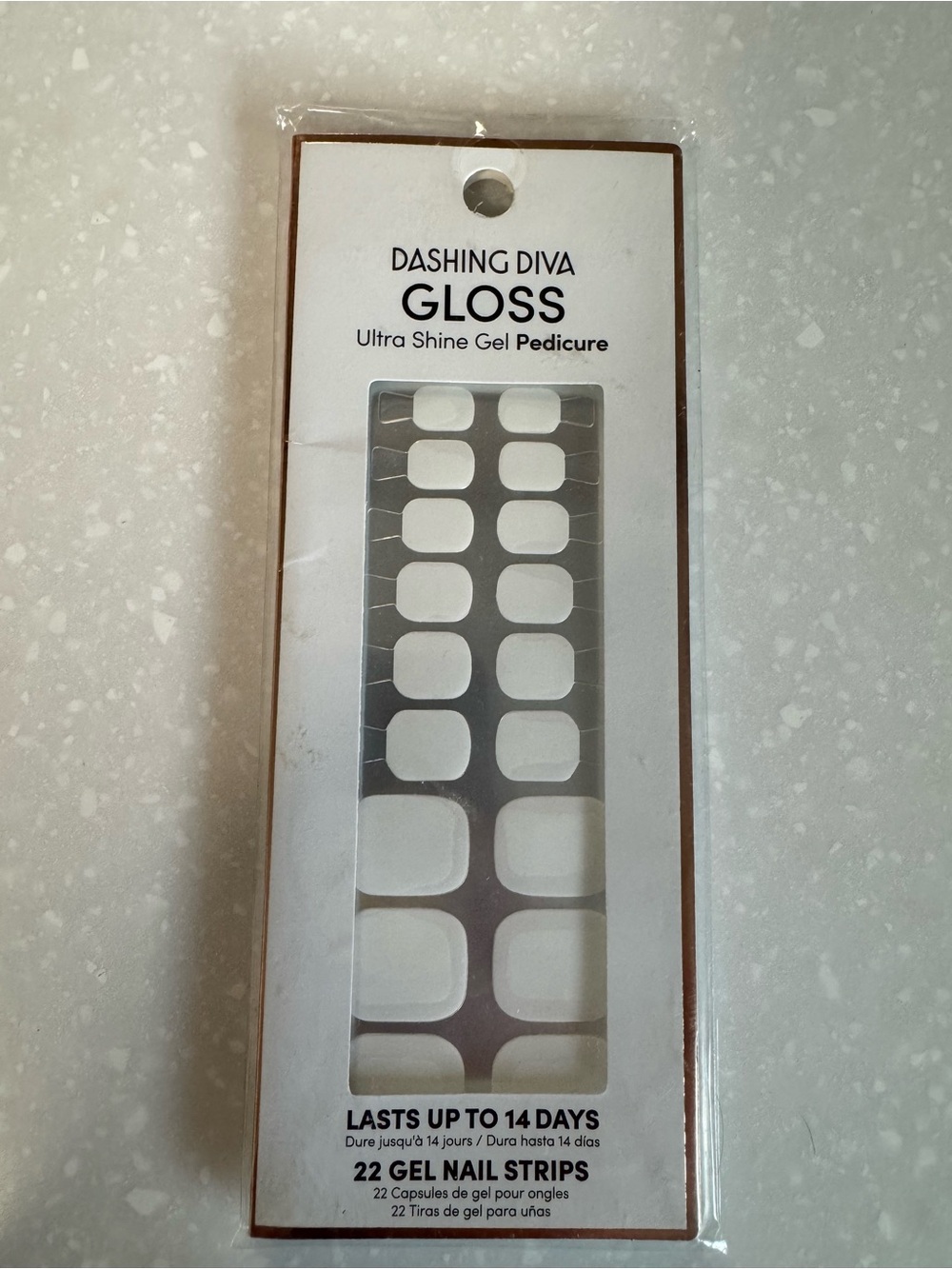 Gloss White Gel Pedicure Nail Strips - 22 Count